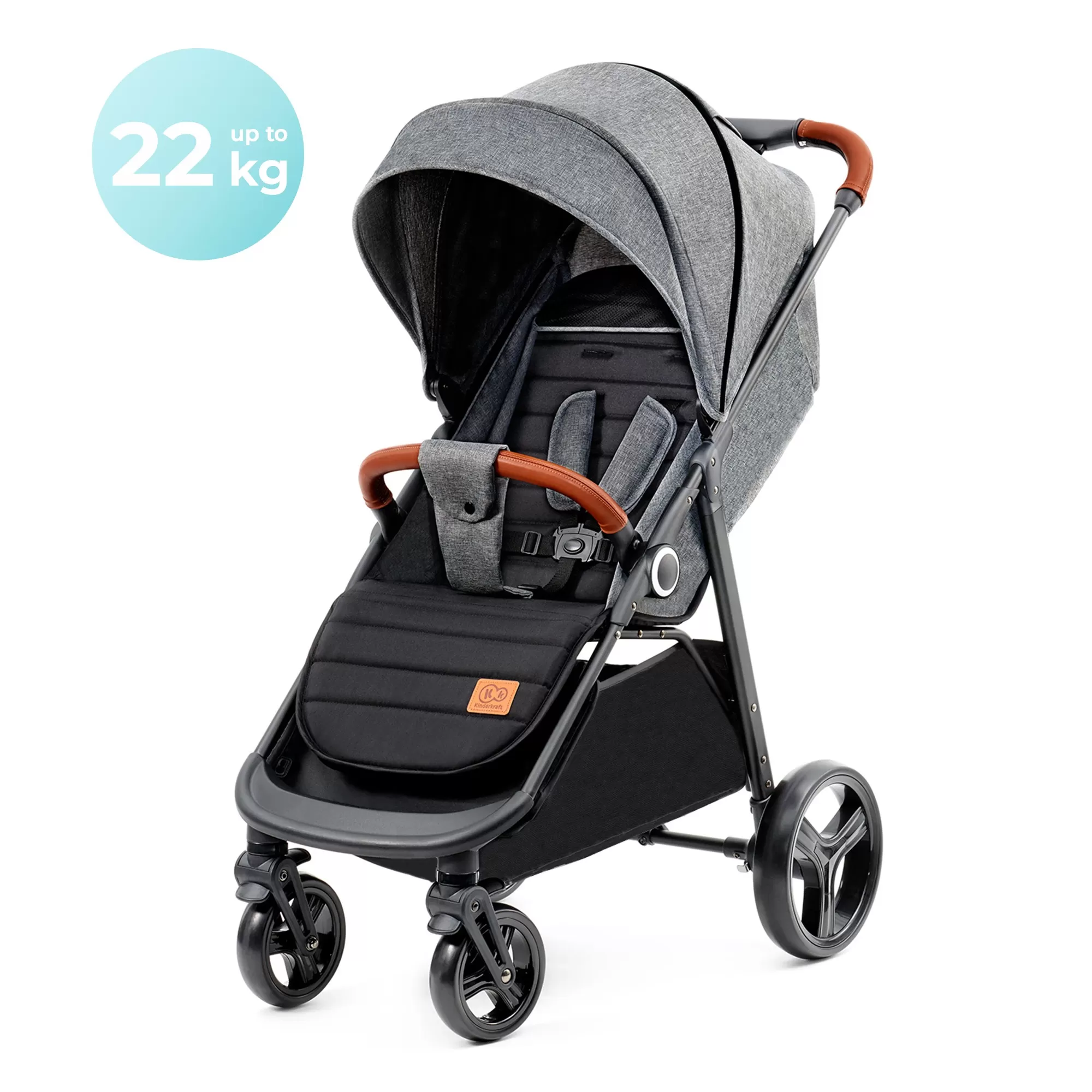 Carucior sport kinderkraft grande plus, grey, varsta de la 0 luni la 5 ani [6]