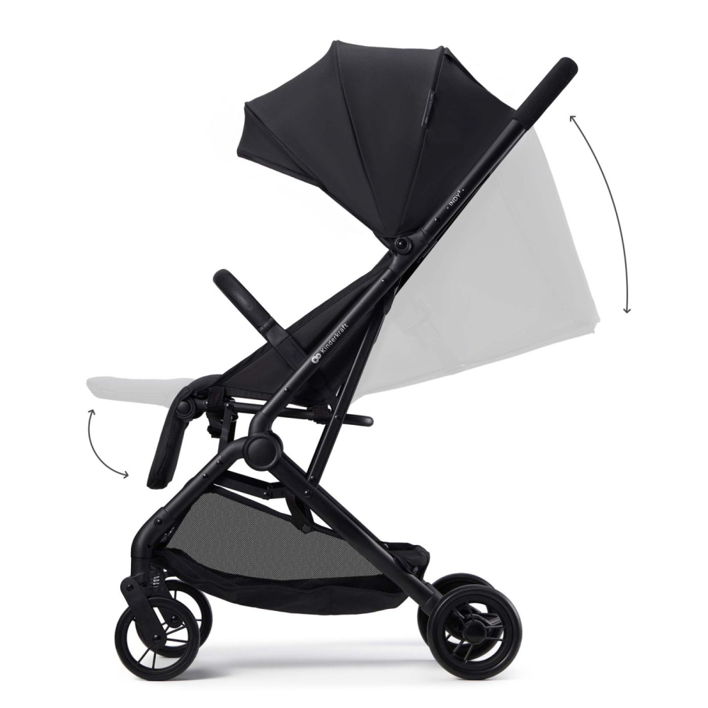 Carucior sport kinderkraft indy3, coal black copii varsta 0 luni - 3 ani [2]