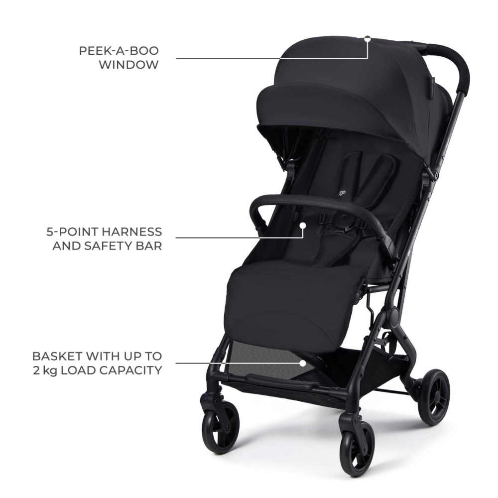 Carucior sport kinderkraft indy3, coal black copii varsta 0 luni - 3 ani [5]