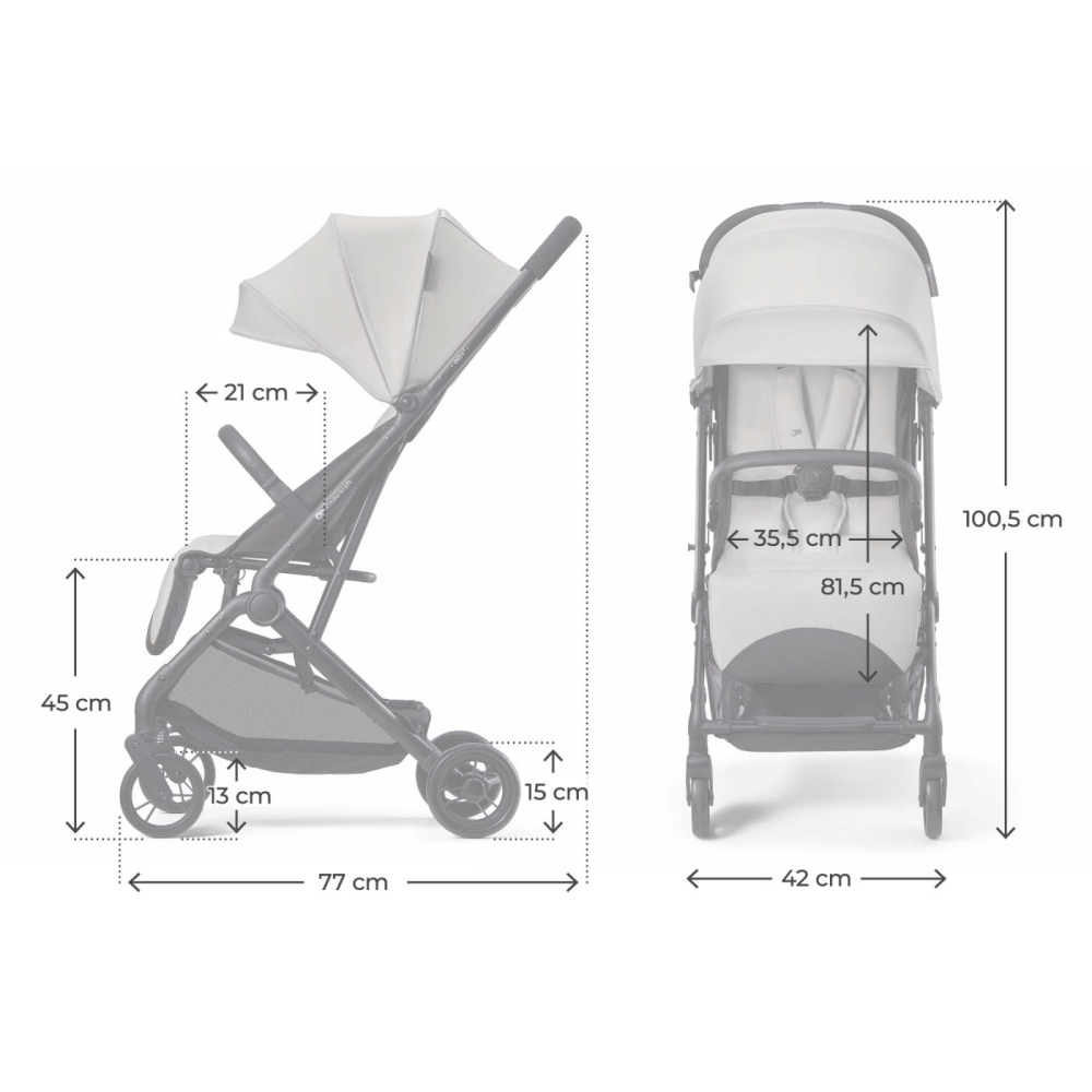 Carucior sport kinderkraft indy3, urban grey copii varsta 0 luni - 3 ani [6]
