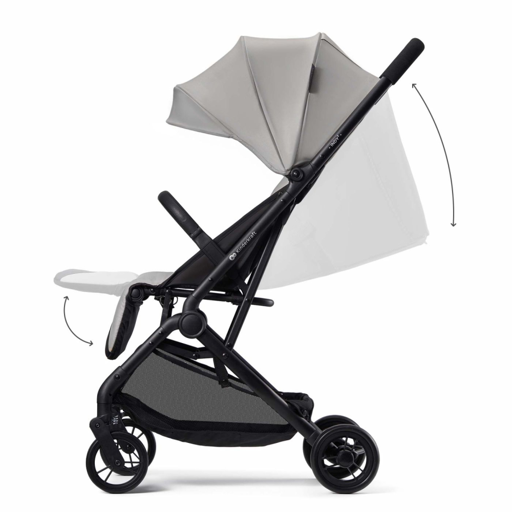 Carucior sport kinderkraft indy3, urban grey copii varsta 0 luni - 3 ani [2]