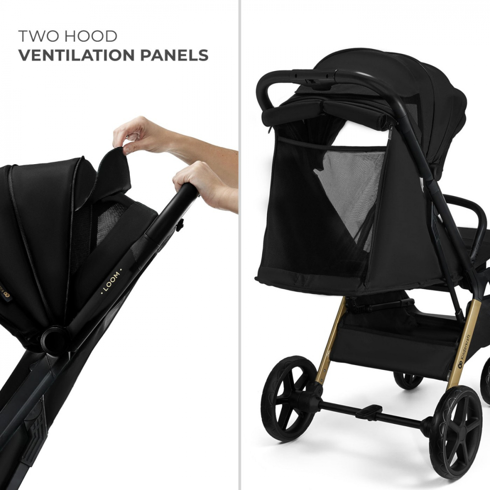 Carucior sport kinderkraft loom, 0-22 kg, ink black, varsta de la 0 luni la 4 ani [2]