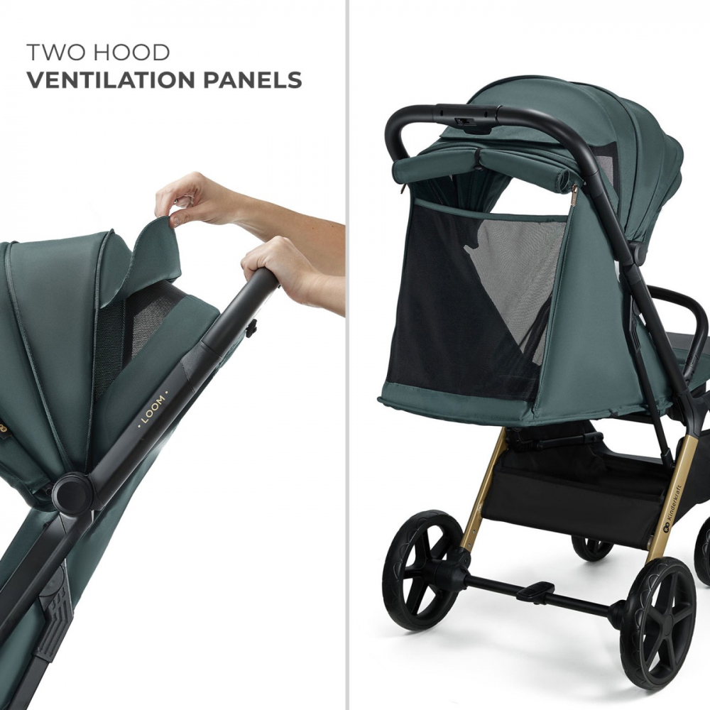 Carucior sport kinderkraft loom, 0-22 kg, jade green, varsta de la 0 luni la 4 ani [12]