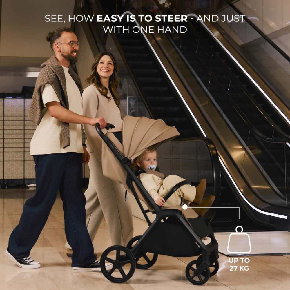 Carucior sport kinderkraft loom, 0-22 kg, linen beige, varsta de la 0 luni la 4 ani [14]