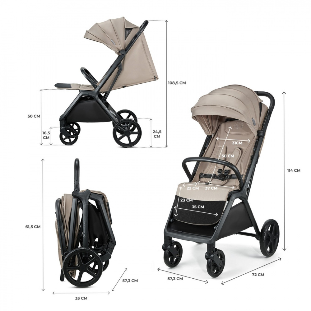 Carucior sport kinderkraft loom, 0-22 kg, linen beige, varsta de la 0 luni la 4 ani [9]