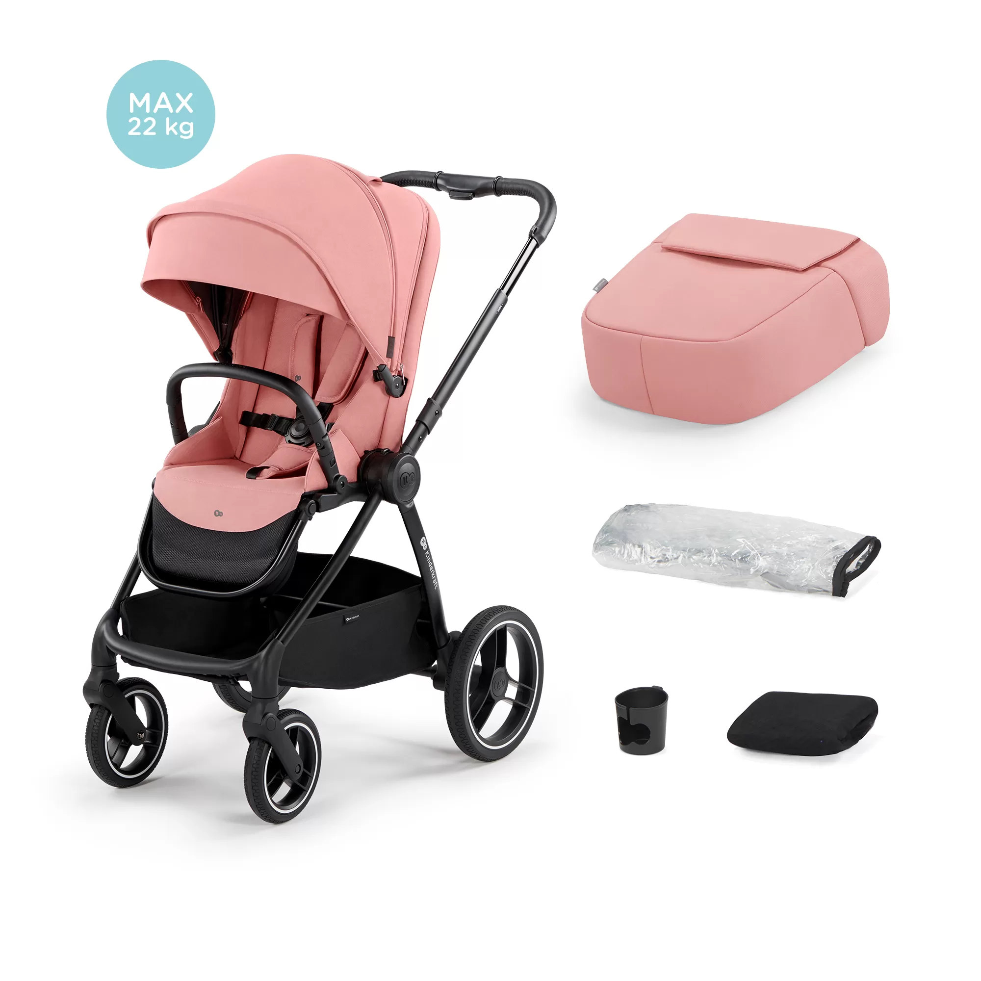 Carucior sport kinderkraft nea, ash pink, varsta de la 0 luni la 5 ani [5]