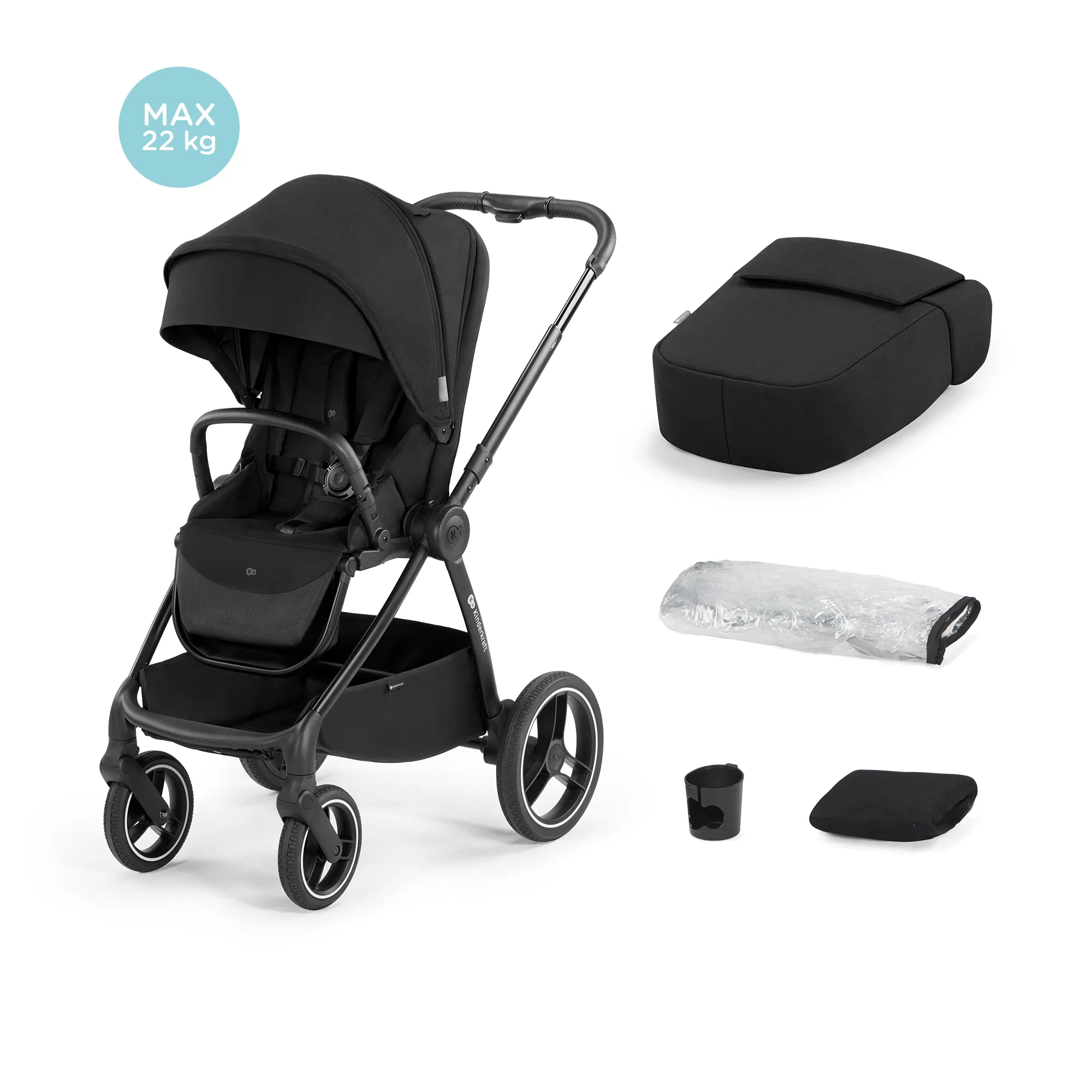 Carucior sport kinderkraft nea, midnight black, varsta de la 0 luni la 5 ani [5]