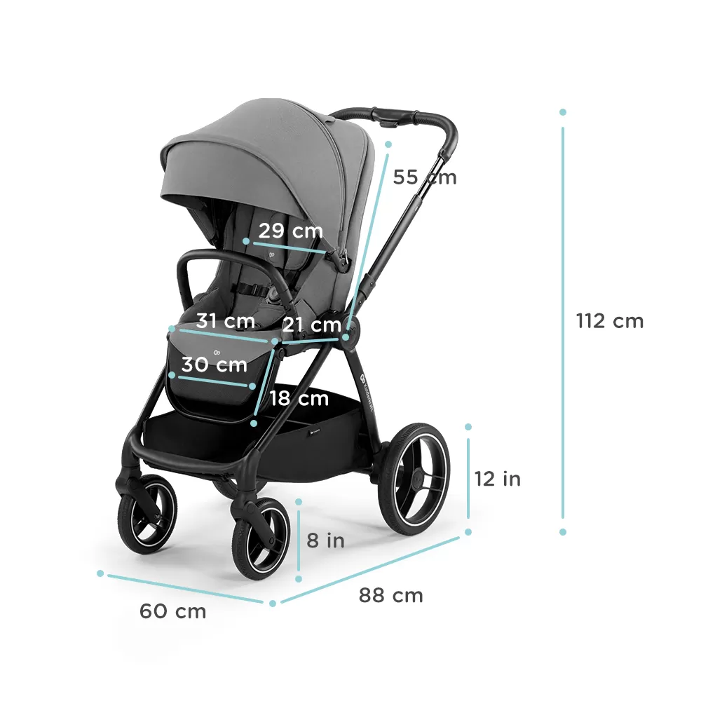 Carucior sport kinderkraft nea, platinum grey, varsta de la 0 luni la 5 ani [7]