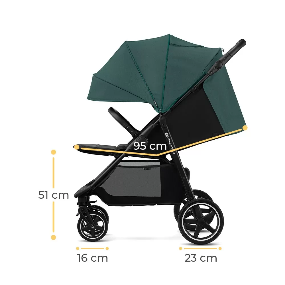 Carucior sport kinderkraft route, emerald green, varsta de la 0 luni la 4 ani [11]