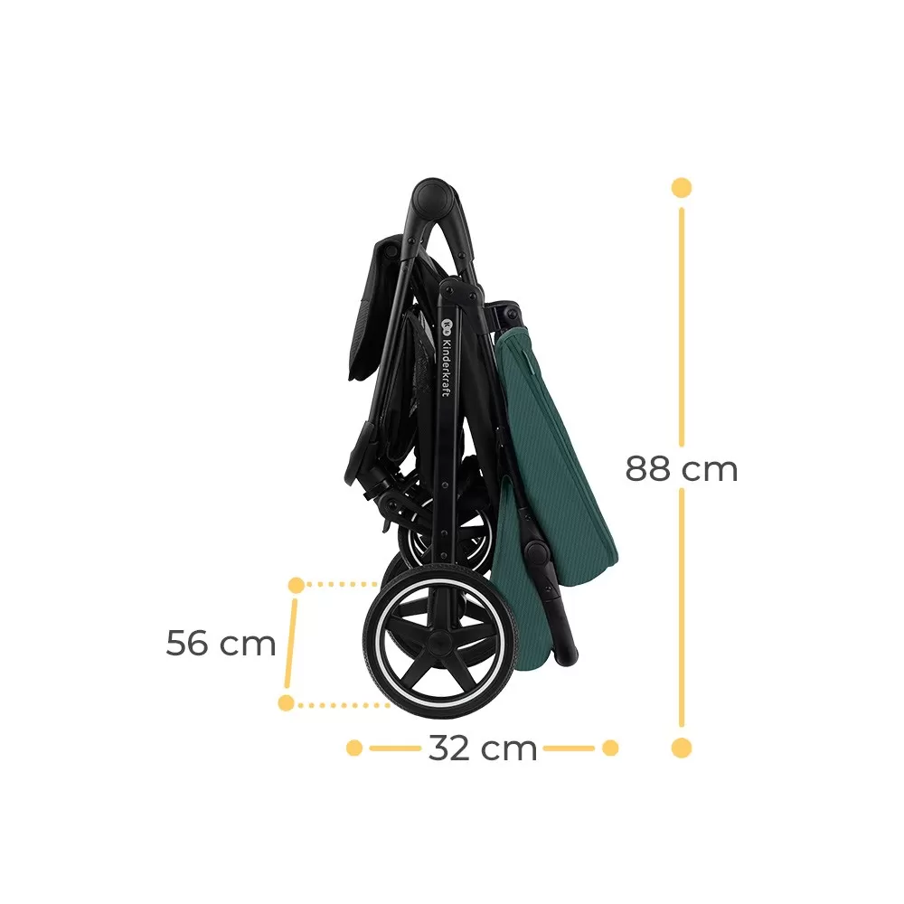 Carucior sport kinderkraft route, emerald green, varsta de la 0 luni la 4 ani [12]