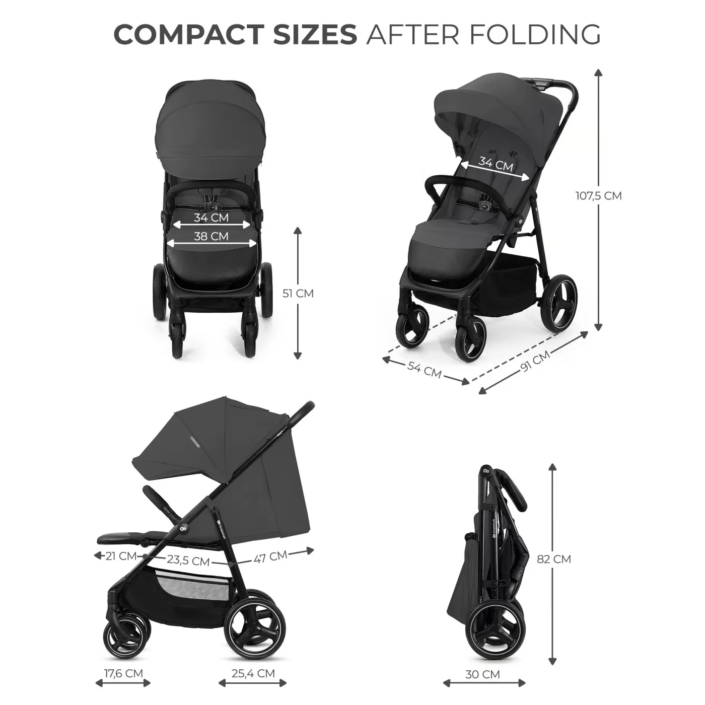 Carucior sport kinderkraft trig3 granite grey, varsta de la 0 luni la 5 ani [5]