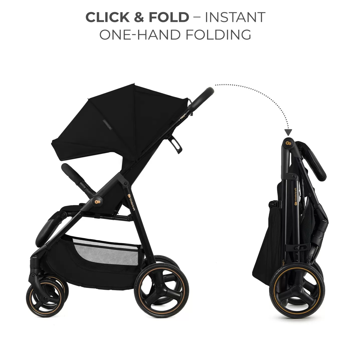 Carucior sport kinderkraft trig3 onyx black, varsta de la 0 luni la 5 ani [2]