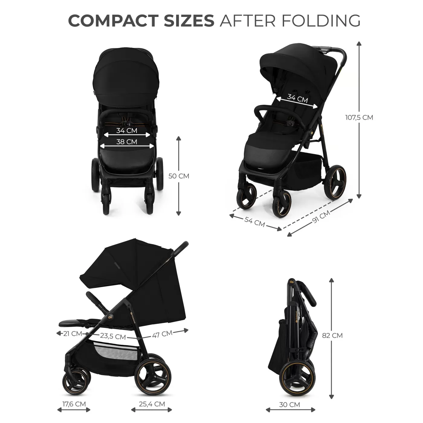 Carucior sport kinderkraft trig3 onyx black, varsta de la 0 luni la 5 ani [5]