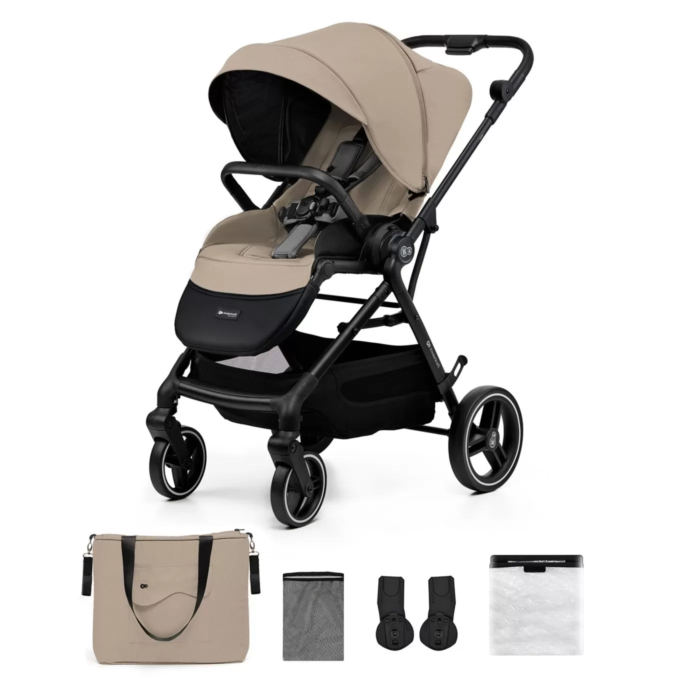 Carucior sport kinderkraft yoxi, beige, varsta de la 0 luni la 3 ani [3]