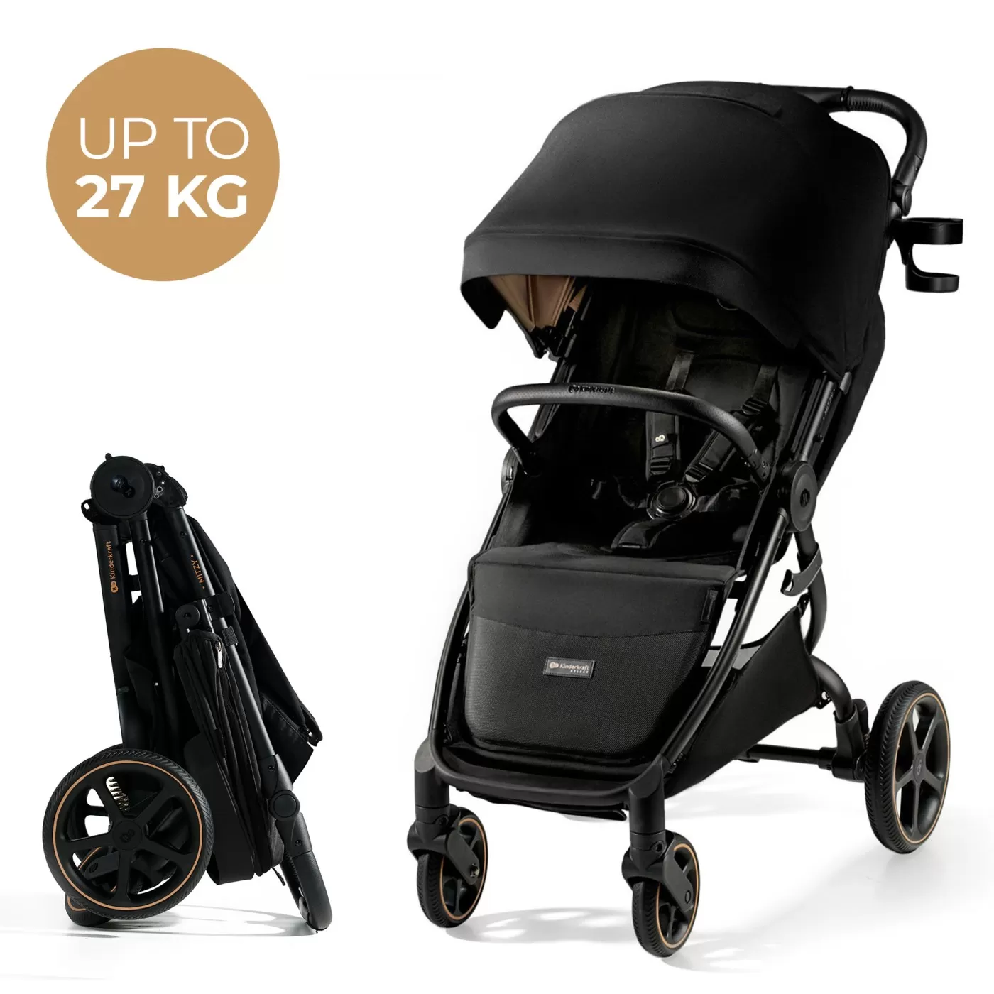Carucior sport, ultra compact, kinderkraft mitzy, 0-22 kg, black ink, varsta de la 0 luni la 3 ani [5]