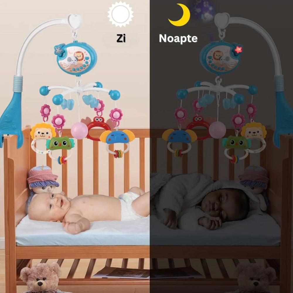 Carusel Electric pentru Patut cu Proiector si Cantece de Leagan - Somn Linistit si Vise Cute [7]