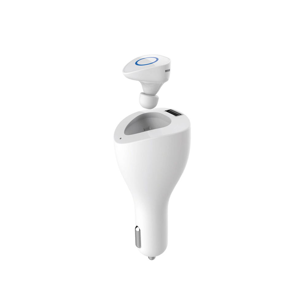 Casca Bluetooth Devia Vortex White (cu incarcator auto 2.1A) [3]