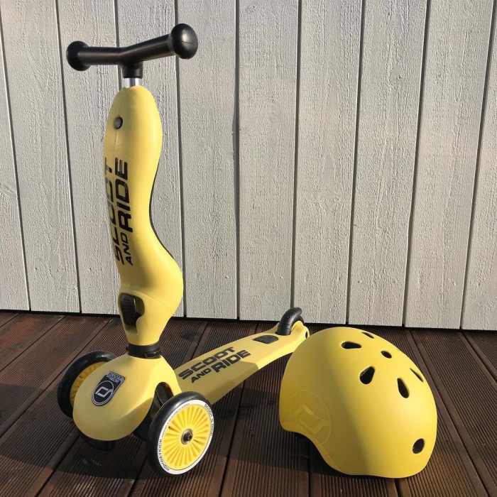 Casca protectie copii 3 ani+, marime S-M, Scoot & Ride, Lemon [6]