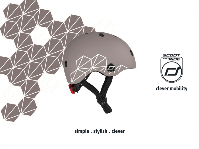 Casca protectie copii 1 an+, marime XXS, Scoot & Ride, Brown Lines [10]