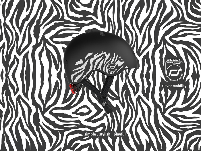 Casca protectie copii 1 an+, marime XXS, Scoot & Ride, Zebra [10]