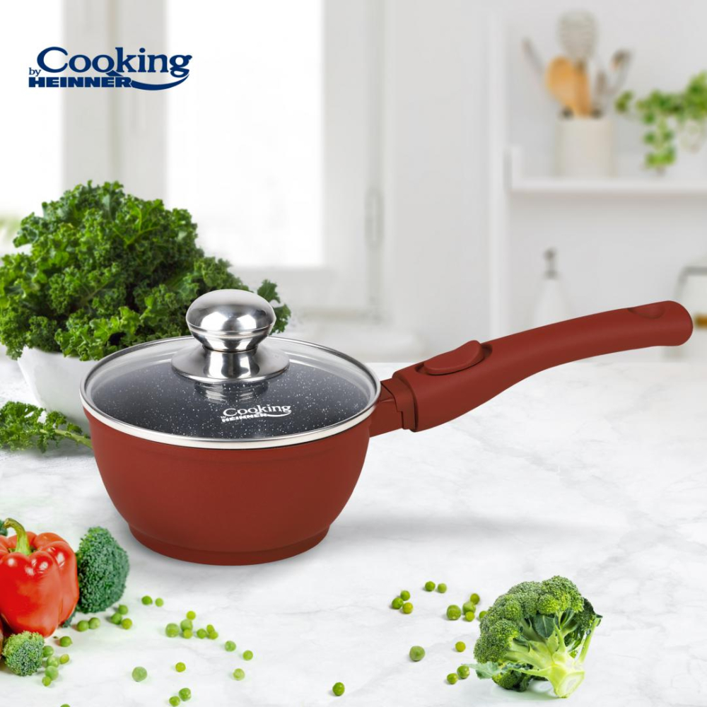 Caserola aluminiu+capac 16x8cm, 1.3 l, calabria, cooking by heinner [9]