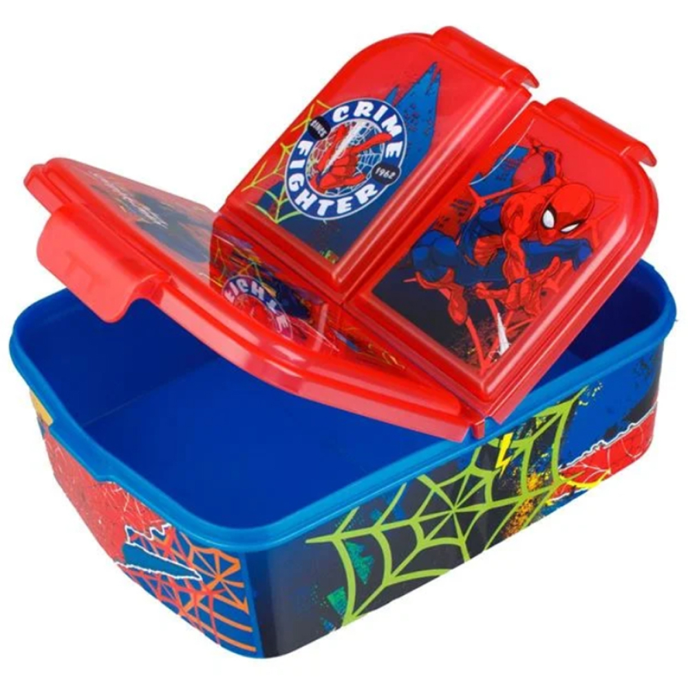Caserola cu 3 Compartimente Albastra Rosie Spiderman pentru Copii - 790ml [2]