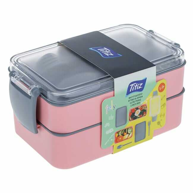 Caserole plastic, Compartimentate, pentru Fete, Copii, Roz [4]