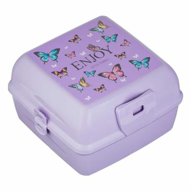 Caserole plastic, Compartimentate, pentru Copii,fete - Fluturi [1]