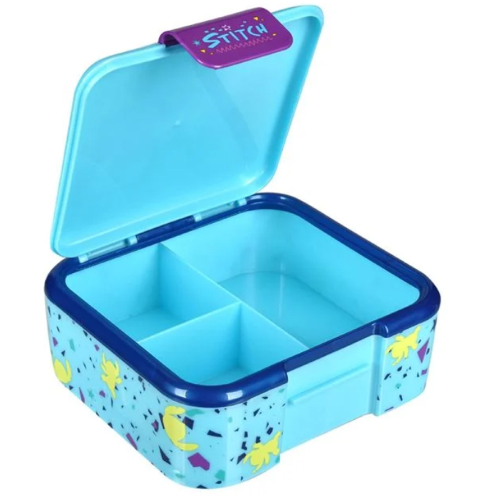 Caserola Pranz pentru Copii, Angel & Stitch, cu 3 Compartimente, Bleu, capacitate 1.28L [2]