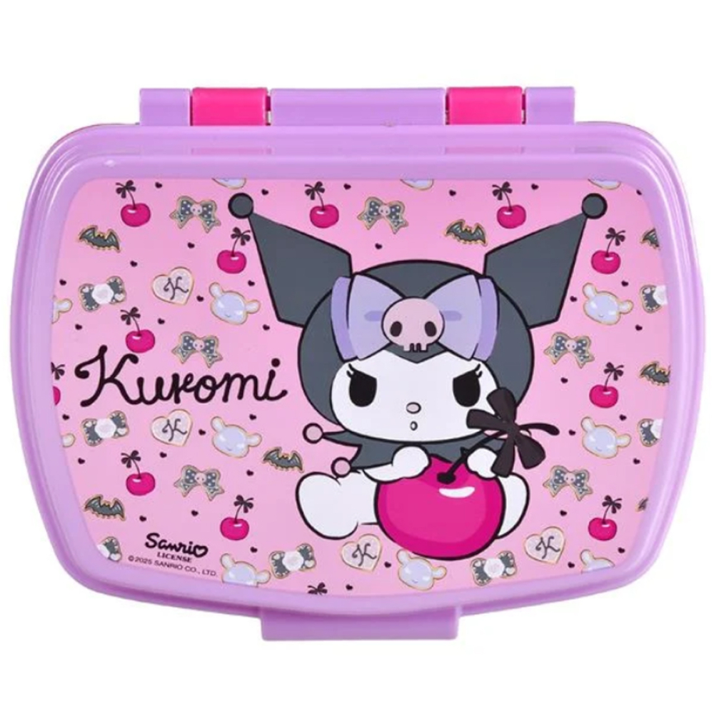 Caserola Sandwich pentru Fete, Kuromi, cu Inchidere Clip, Roz, capacitate 630ml [3]