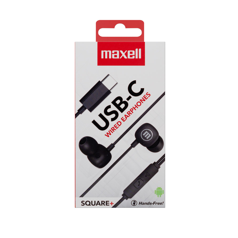 Casti audio cu fir si microfon square usb-c negre maxell [2]