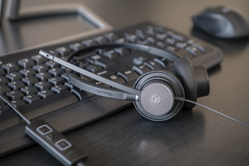 Căști cu fir call center Tellur Voice 420, binaural, USB Jack 3.5mm, negru [6]