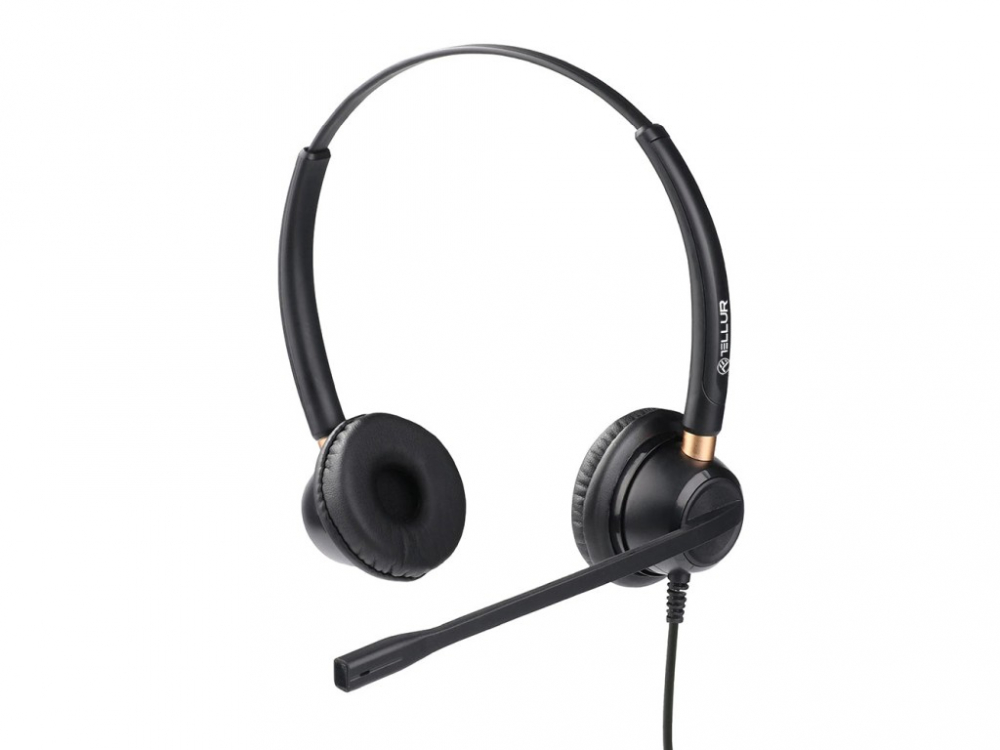 Căști cu fir call center Tellur Voice 520N, binaural, USB, negru [1]