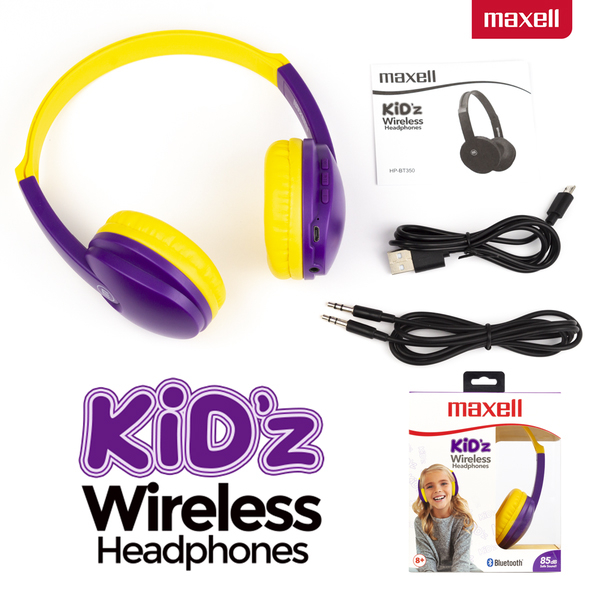 Casti fara fir bluetooth hp-bt350 kidz violet/galben maxell [3]
