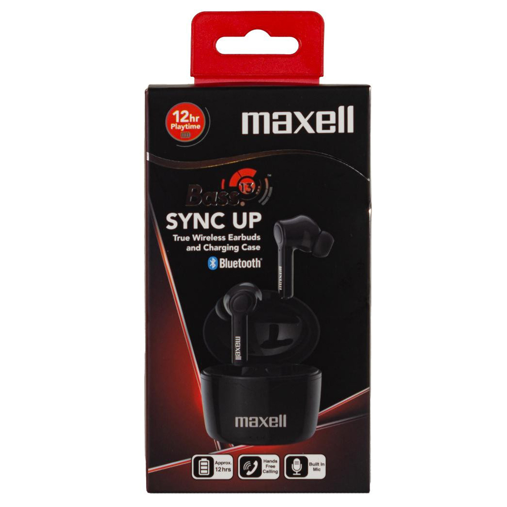 Casti fara fir bluetooth tws bass-13 sync up tip earbuds maxell [5]