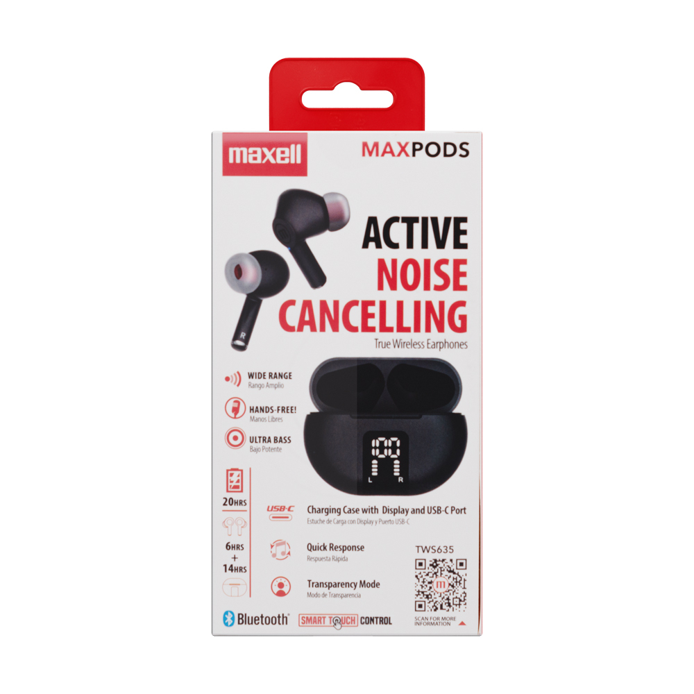 Casti fara fir bluetooth tws maxpods tip earbuds negre maxell [4]