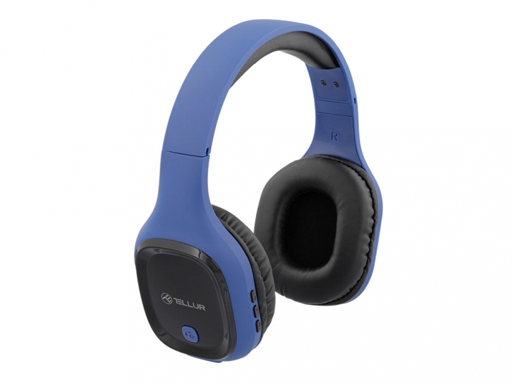 Căști Over-ear Bluetooth Tellur Pulse, Microfon, Albastru [1]
