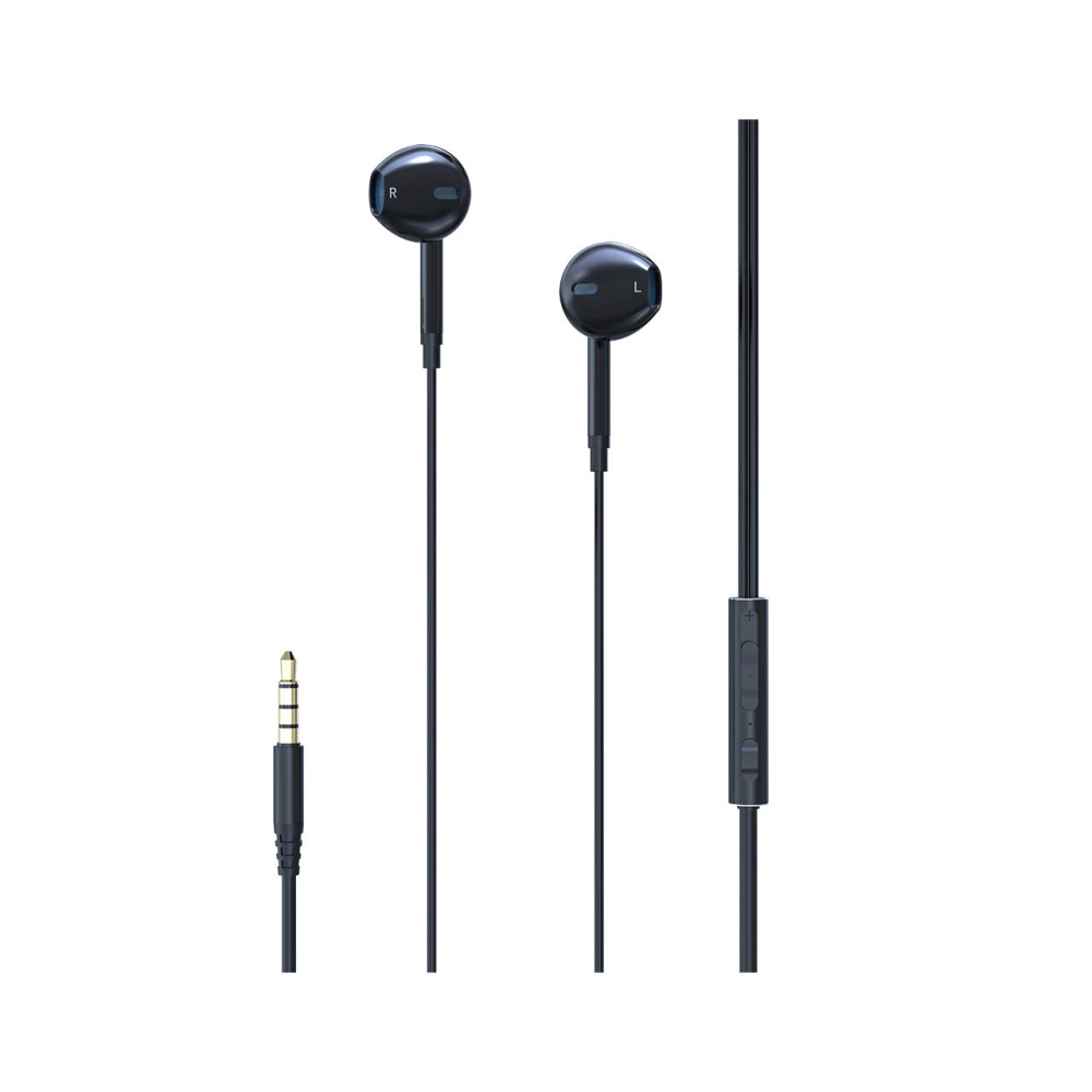 Casti Stereo 3.5 mm Lemontti Ripple Negru (handsfree - telecomanda, microfon) [3]