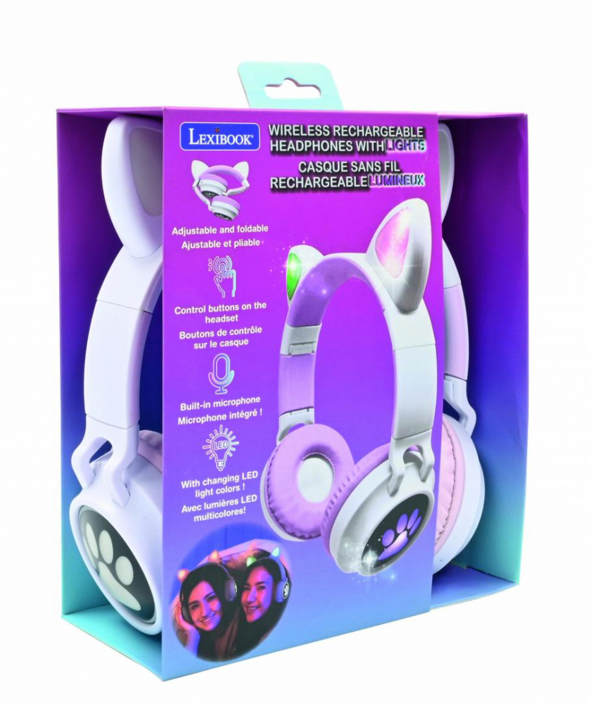 Casti wireless cu urechi pisica si lumini [3]