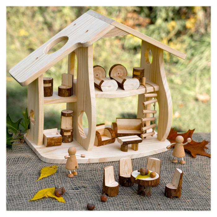 Casuta de papusi cu mobilier Woodlands, Guidecraft, 3-9 ani [6]