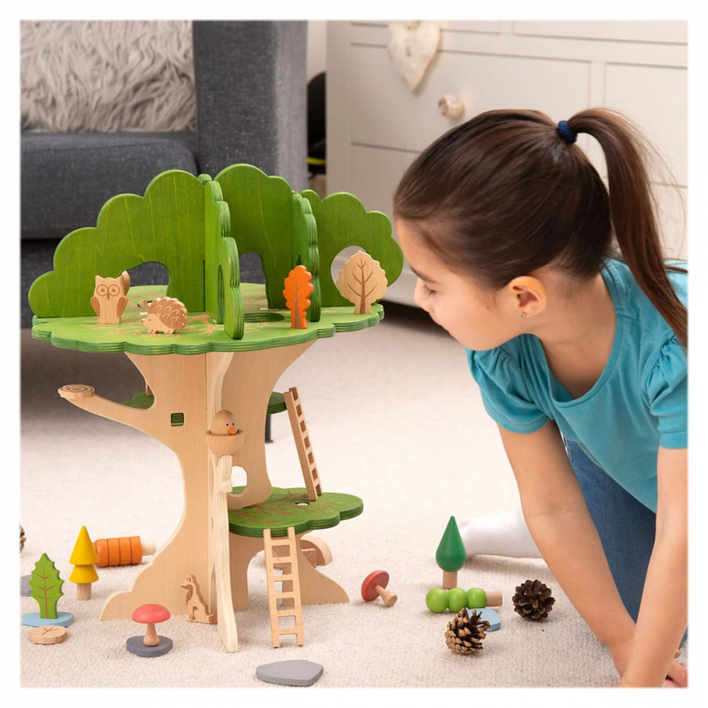 Casuta din padure, set din lemn cu accesorii, TickiT, 3-7 ani [4]