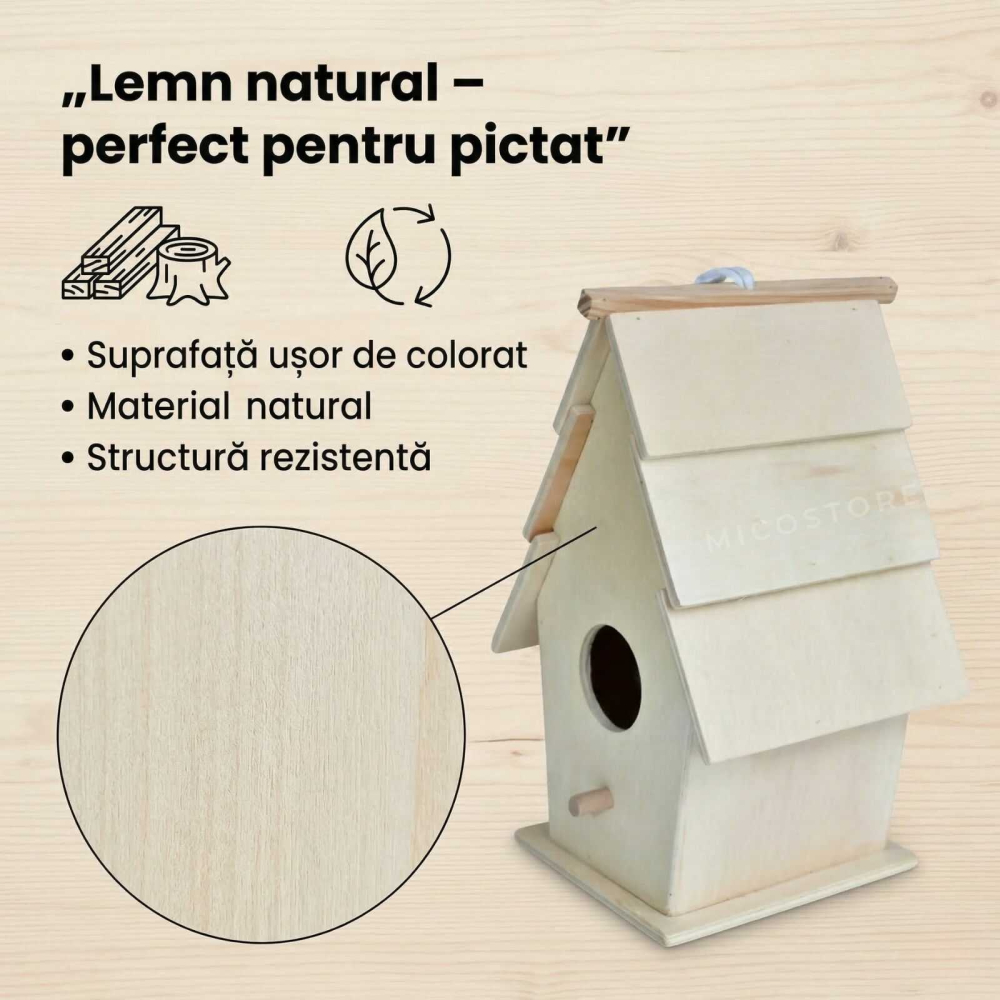 Casuta pasari de colorat din lemn pentru copii [5]