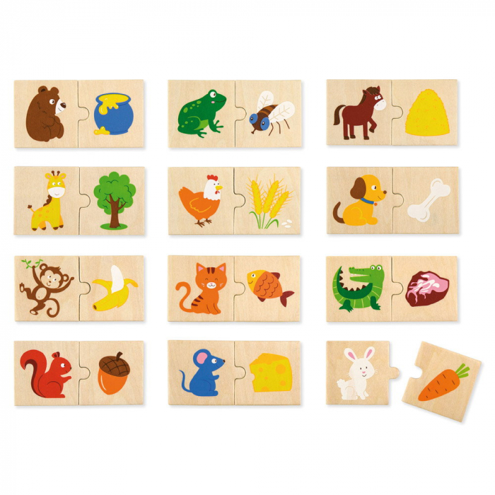 Ce mananca Animalele, puzzle de asociere din lemn, 2-5 ani [2]