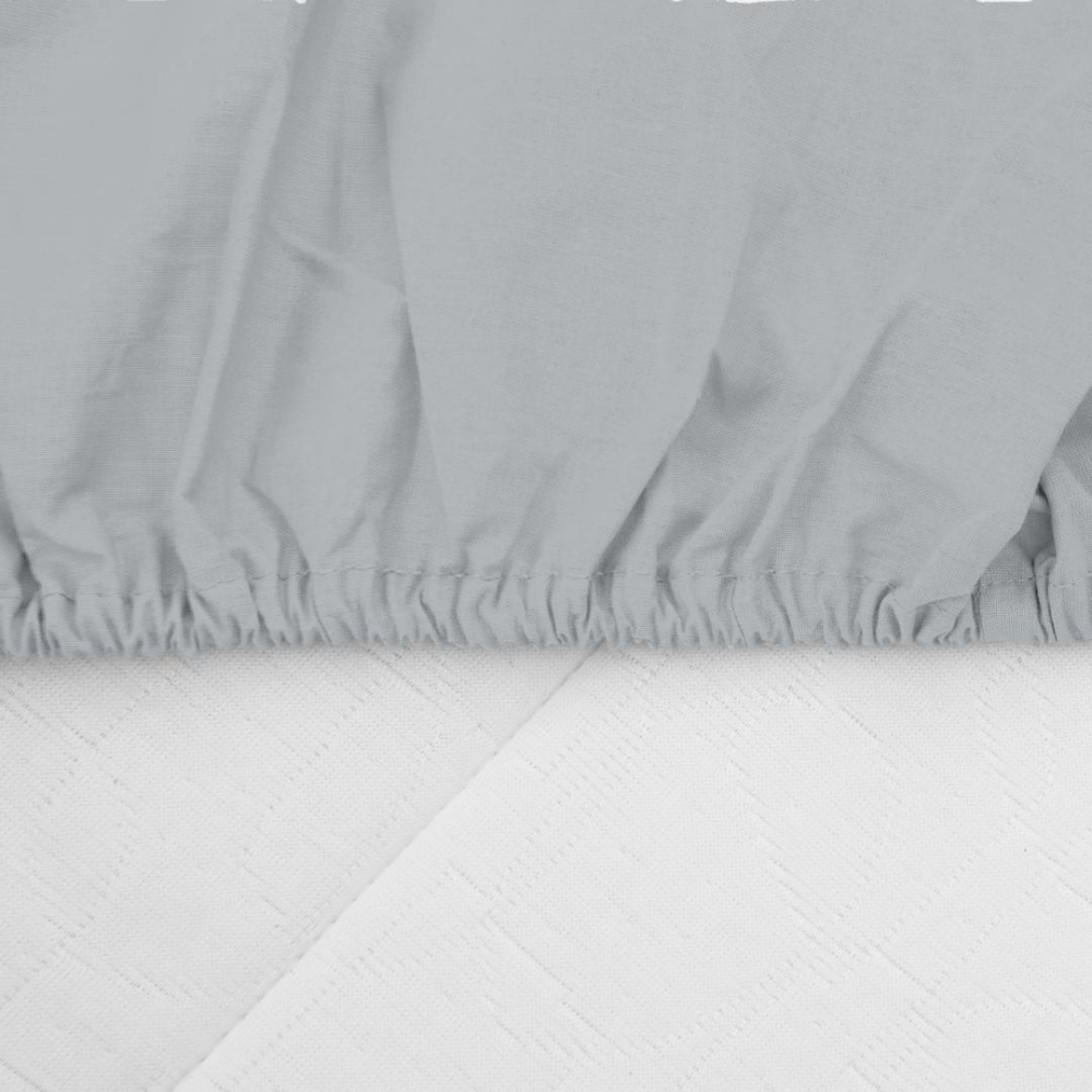 Cearceaf pat cu elastic 180x200 cm gri [5]