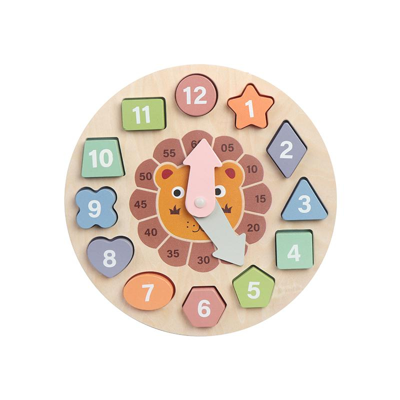 Ceas educativ din lemn cu forme geometrice, momki [1]