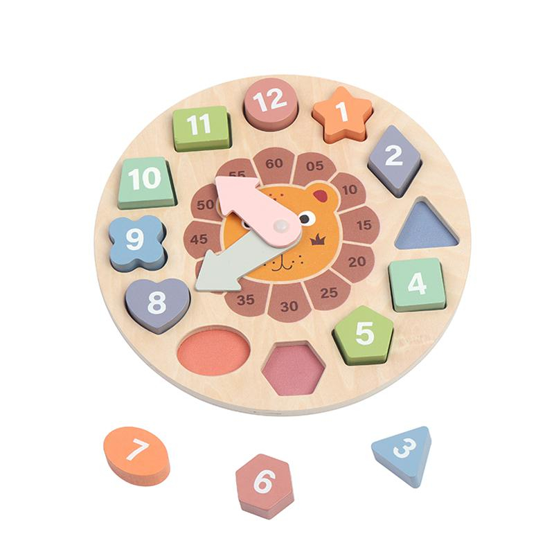Ceas educativ din lemn cu forme geometrice, momki [2]