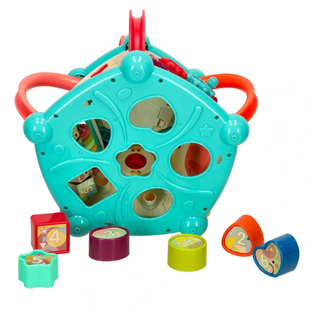 Centru de Activitati Bebelusi, 7 in 1, Sortare Forme Geometrice, Joc Magnetic de Pescuit Hraneste Ciocanitoarea, Labirint, Clape, Ceas, Volan [7]