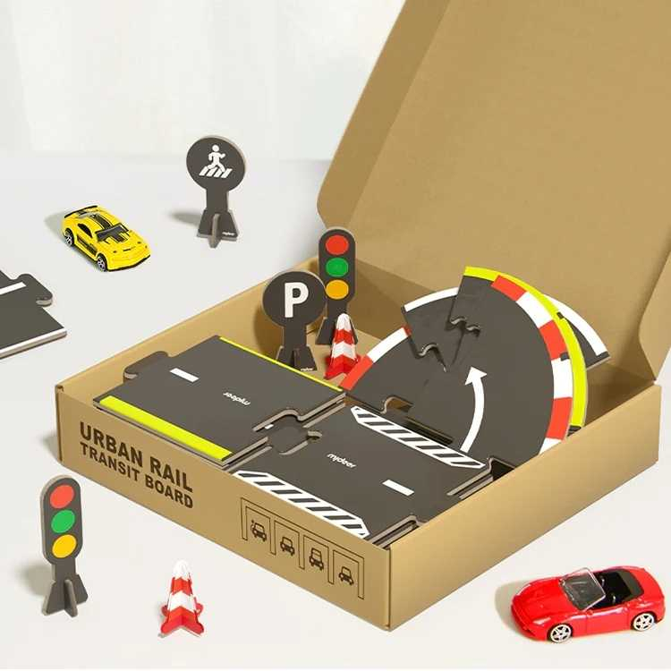 Circuit din carton, traseu auto, pentru jocul cu masinutele, ideal pentru jocurile de rol [3]