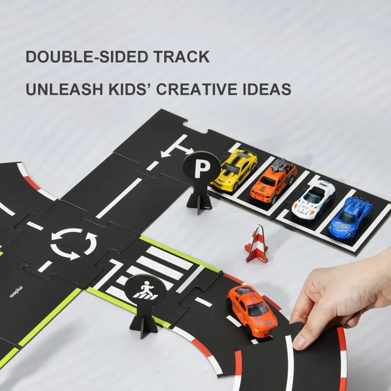 Circuit din carton, traseu auto, pentru jocul cu masinutele, ideal pentru jocurile de rol [6]