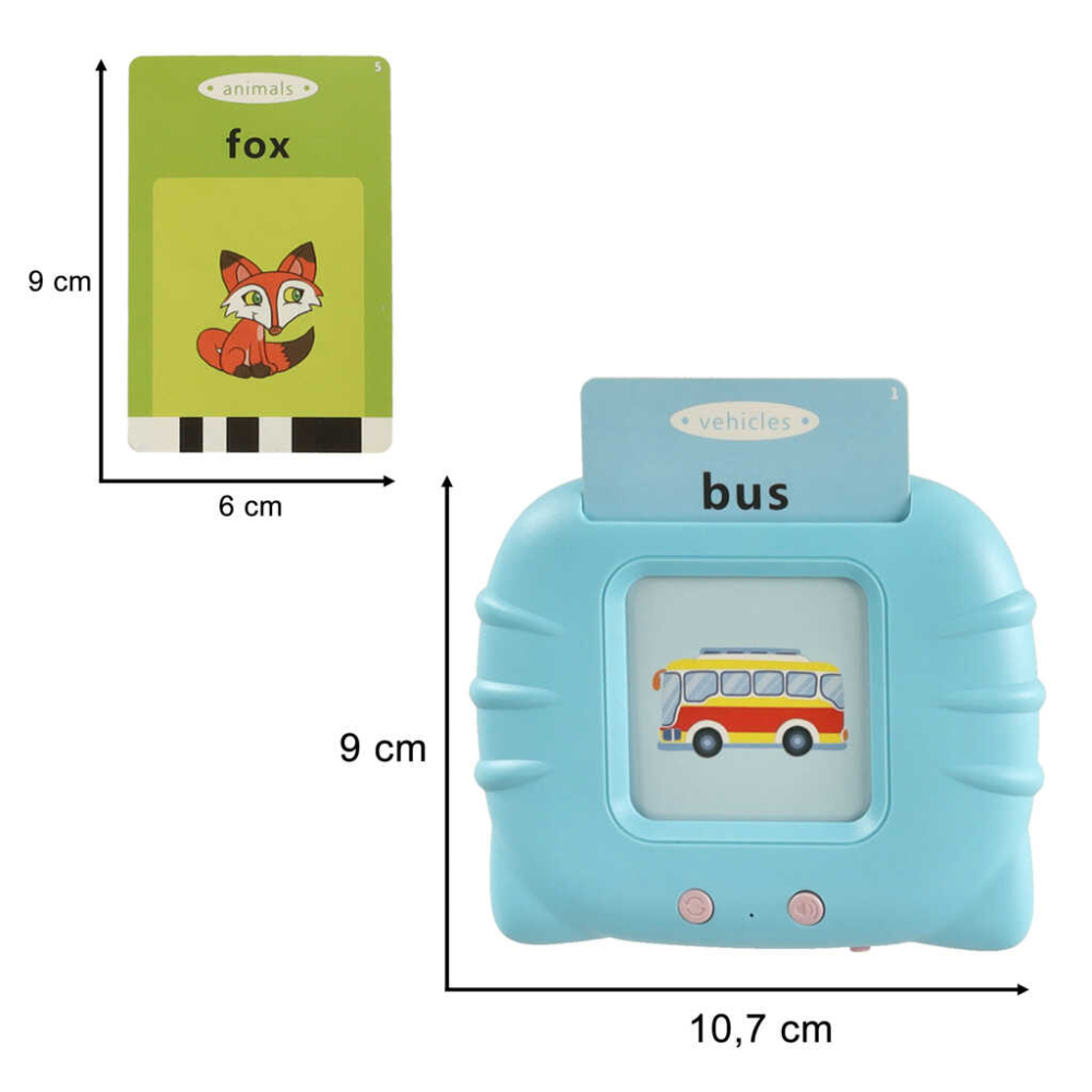 Cititor de carduri pentru invatarea vocabularului in limba engleza, 112 Carduri, Reincarcabil, Albastru [8]